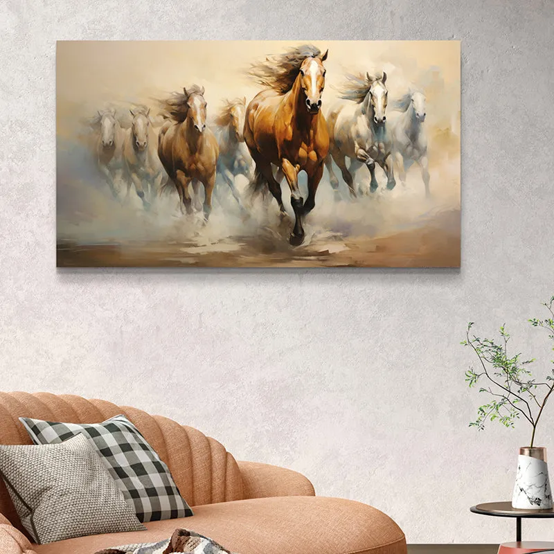 Running Stallions Canvas Wall Painting media 3