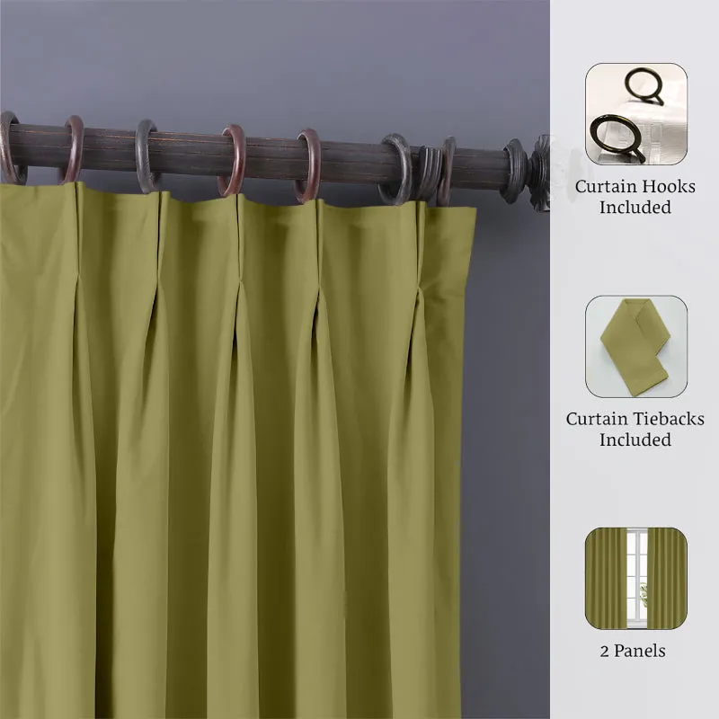 Imora Double Pinch Pleat Medium Width Curtain - Bottle Green media 9