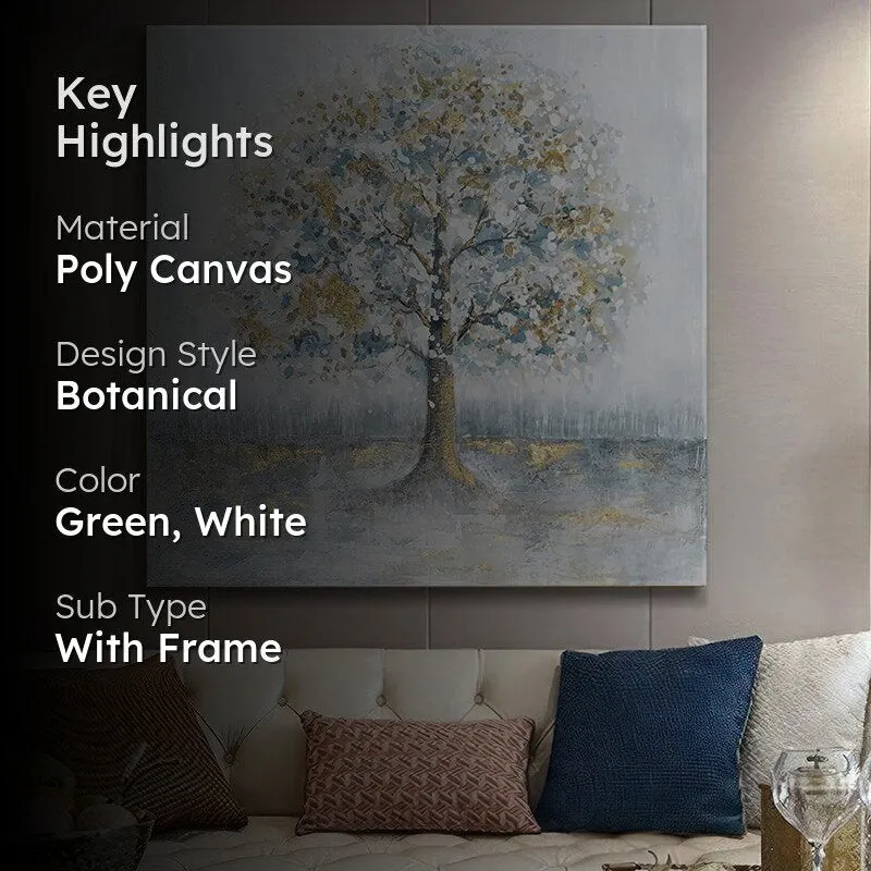 Tranquil Tree With White And Golden Foliage Wall Painting media 2