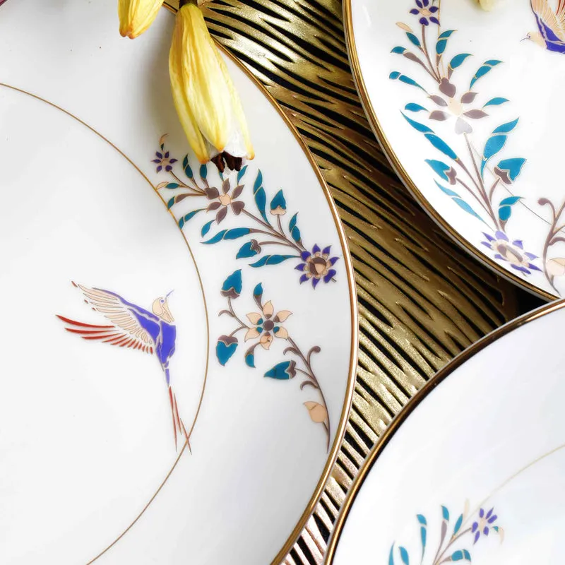 Gilded Shahi 24k Gold Brushed Porcelain Dinner Set - 21 Piece Set media 5