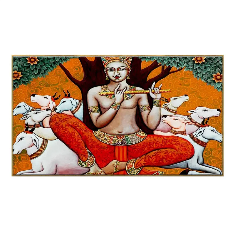 Parm Yogi Krishna Canvas Wall Painting media 4