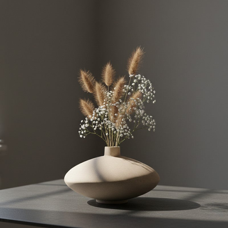 Petara Low Bowl Ceramic Vase - Ivory media 4