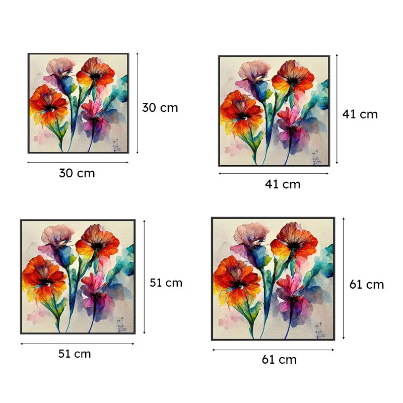 Multicolored Floral Expressionist Canvas Wall Painting media 6