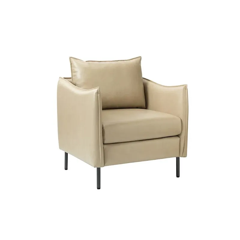Sculpta Neem Wood Accent Chair - Beige media 3