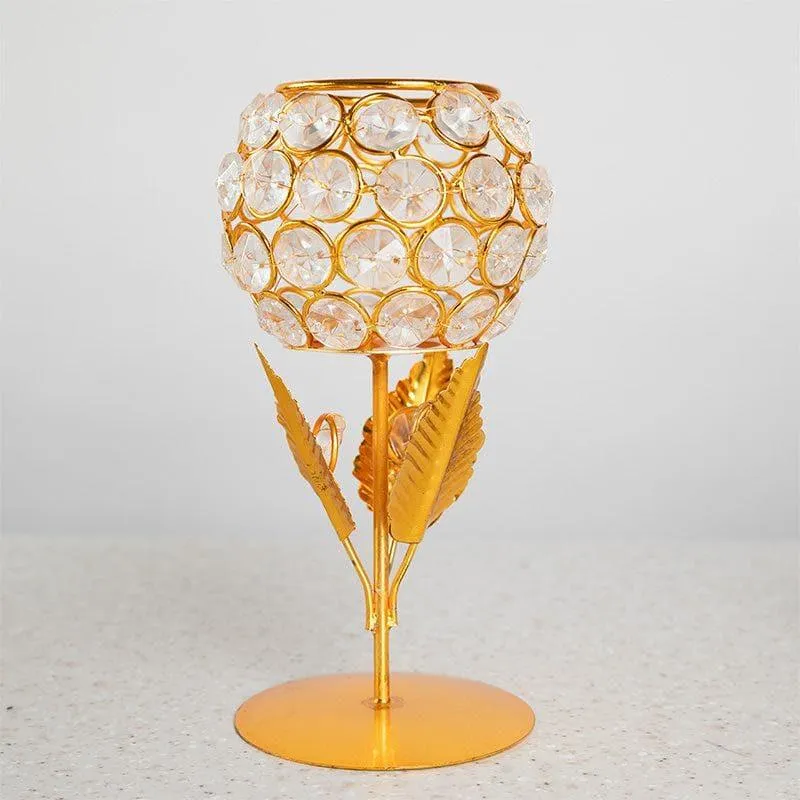 Crystal Flower Tealight Candle Holder - Set Of Two media 4