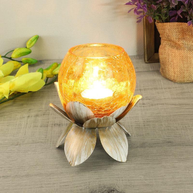 Lotus Tealight Candle Holder - Yellow