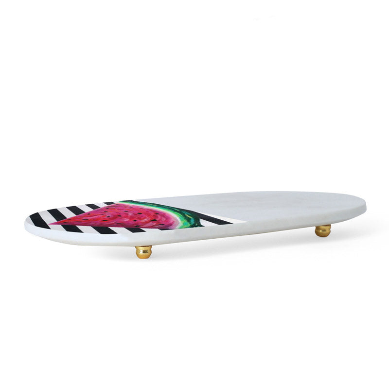 Frutiva Printed (Marble,Brass) Marble Platter media 4