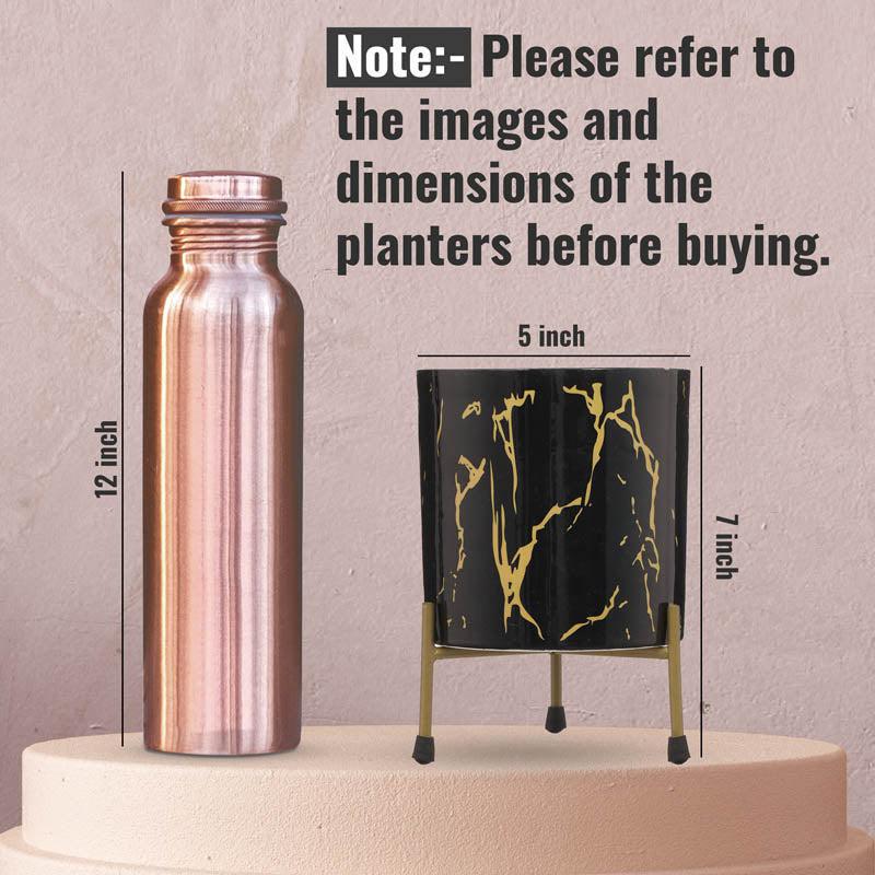 Nauko Planter With Stand (Black) - Two Piece set media 3