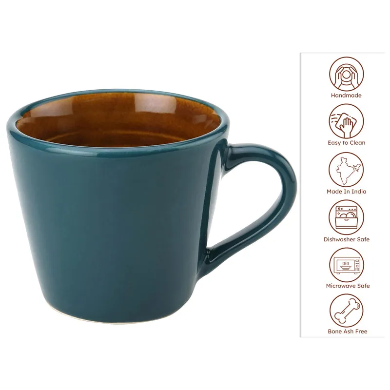 Karvaa Ceramic Tea Cup (175 mL Each)/Cyan)- Set of Four media 5