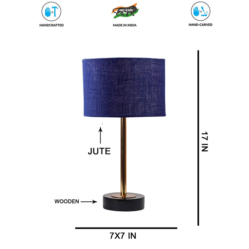 Sienna I Rodin Wooden Table Lamp - Blue,Gold,Black media 7