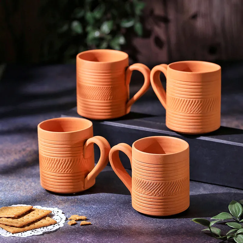 Srinda Terracotta Coffee Mug (250 mL Each) - Set of Four media 1