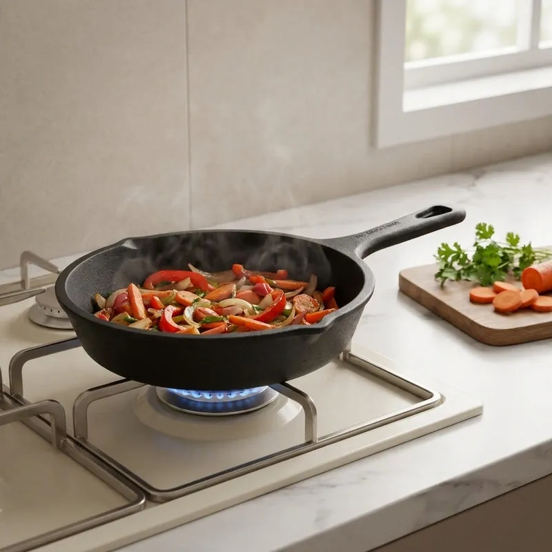 Cast Crust Pre-Seasoned Cast Iron Frying Pan - 6.7 Inch media 1