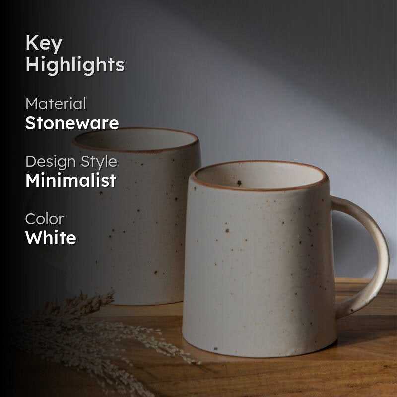 Earthy Stoneware Coffee Mug (350 mL Each) - Set of Two media 2