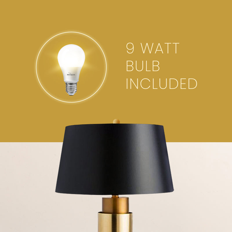 Gold Rush Iron LED Fabric Table Lamp - Black,Gold media 3