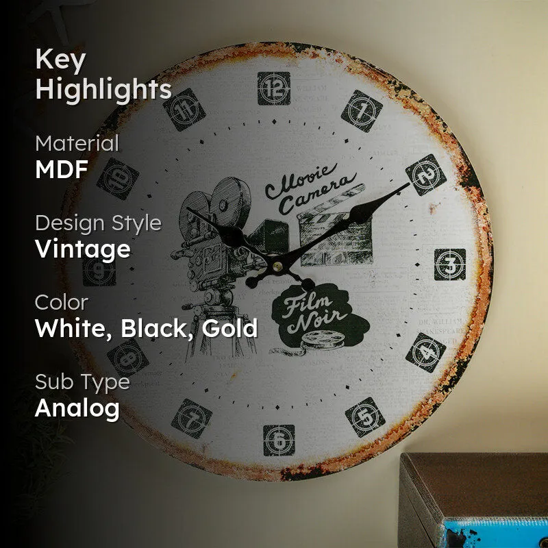 Music Camera Analog Wall Clock media 2