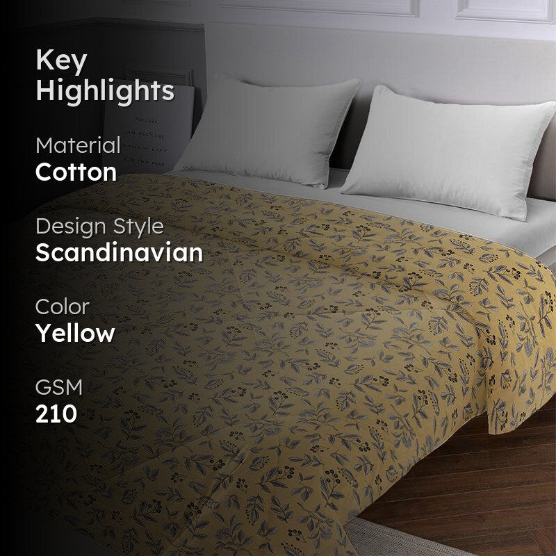 Cruz Floral Cotton Comforter  - 210 GSM media 2