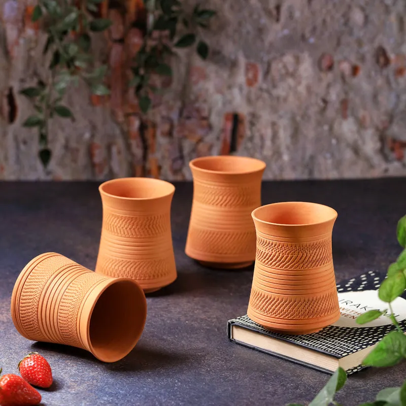 Mitti Curve Terracotta Glass (350 mL) - Set Of Four media 4