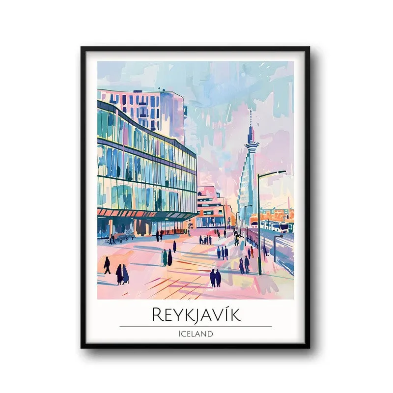Vintage Reykjavik Framed Canvas Wall Painting media 5