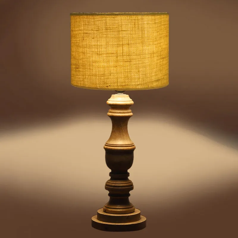 Sienna I Carve Wooden Table Lamp - Yellow,Brown media 5