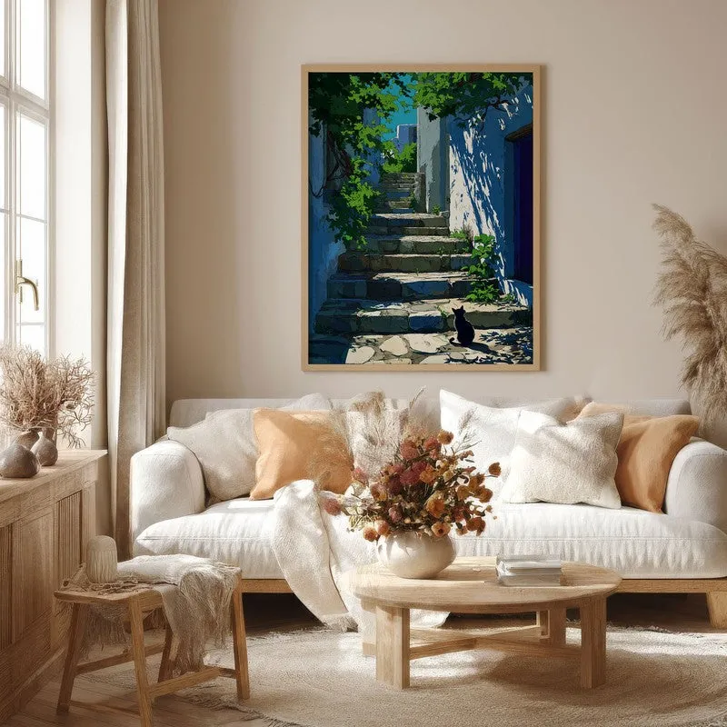 Old Town Canvas Wall Painting - Brown Frame media 4