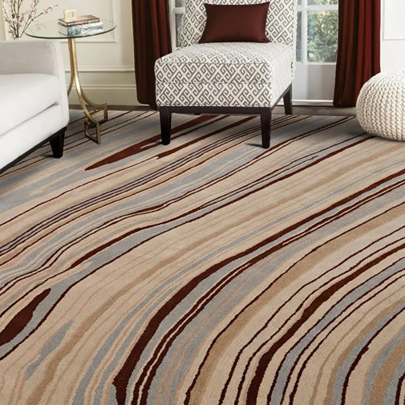 Bastet Hand Tufted Abstract Wool & Nylon Carpet - Beige media 3
