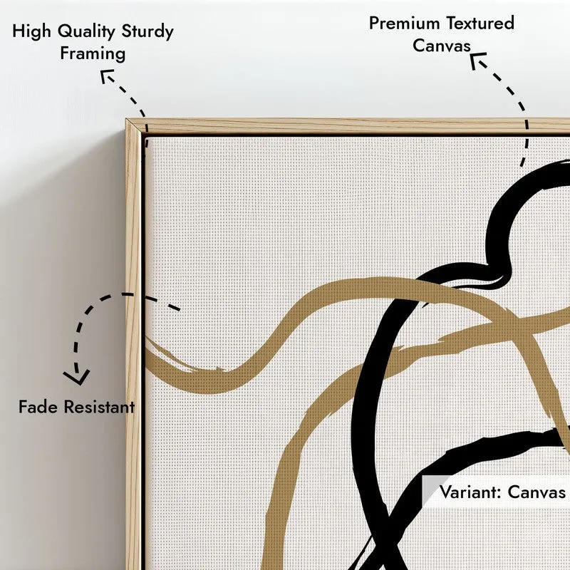 Measured Curve Canvas Wall Painting With Brown Frame media 7