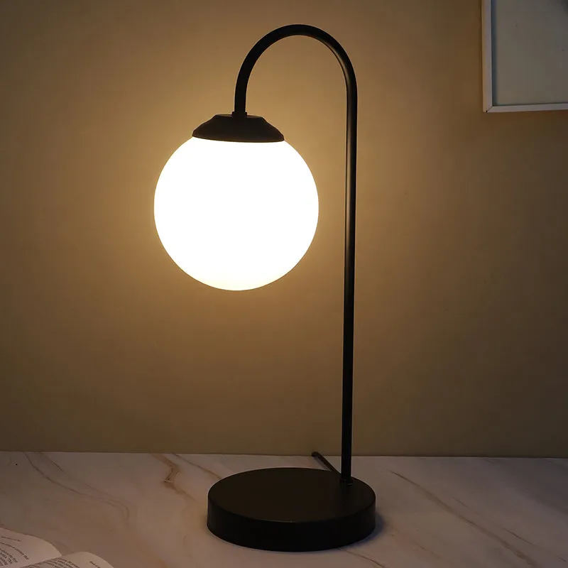 Petit Soleil Solid Moon LED Iron Table Lamp - White,Black media 4
