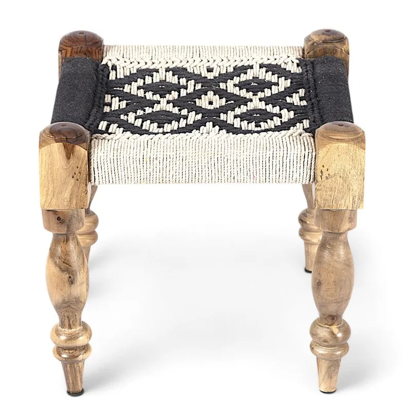 Ixaro Sheesham Wooden Bench - Black,White media 4