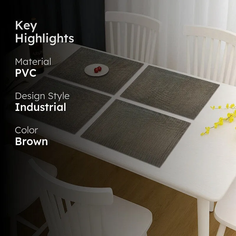 Onyxa Brown Rectangle PVC Table Mats - Set Of Four media 2