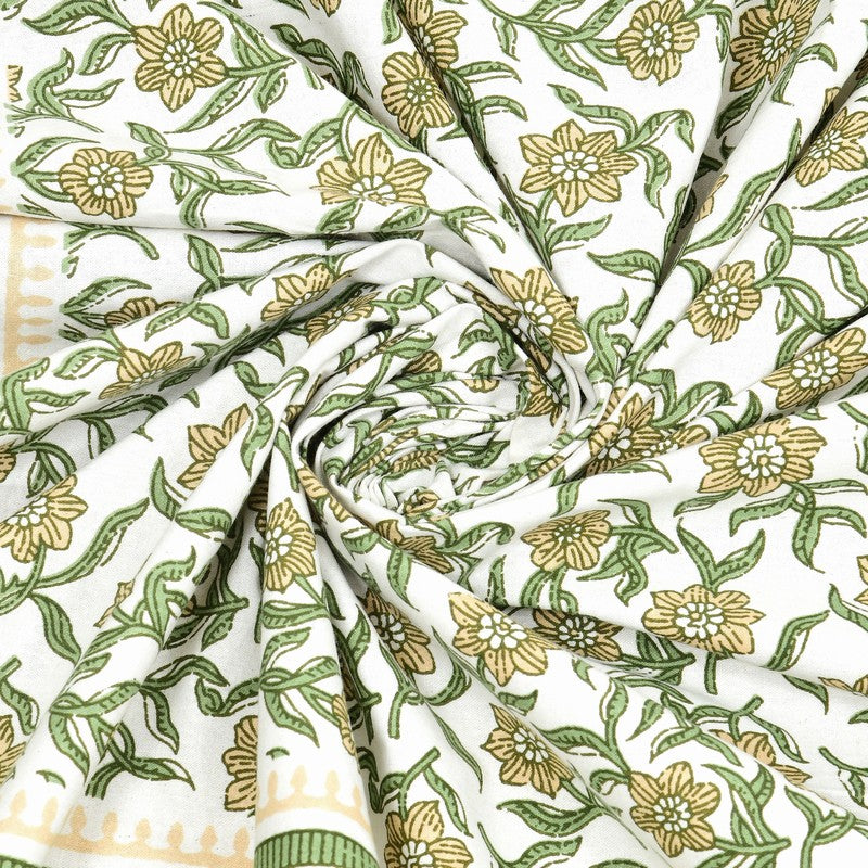 Crafto Cotton Bedsheet (Green) - 240 TC media 5