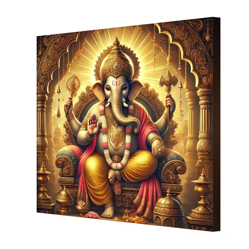 Raja Ganapathi Poly Canvas Wall Painting media 5
