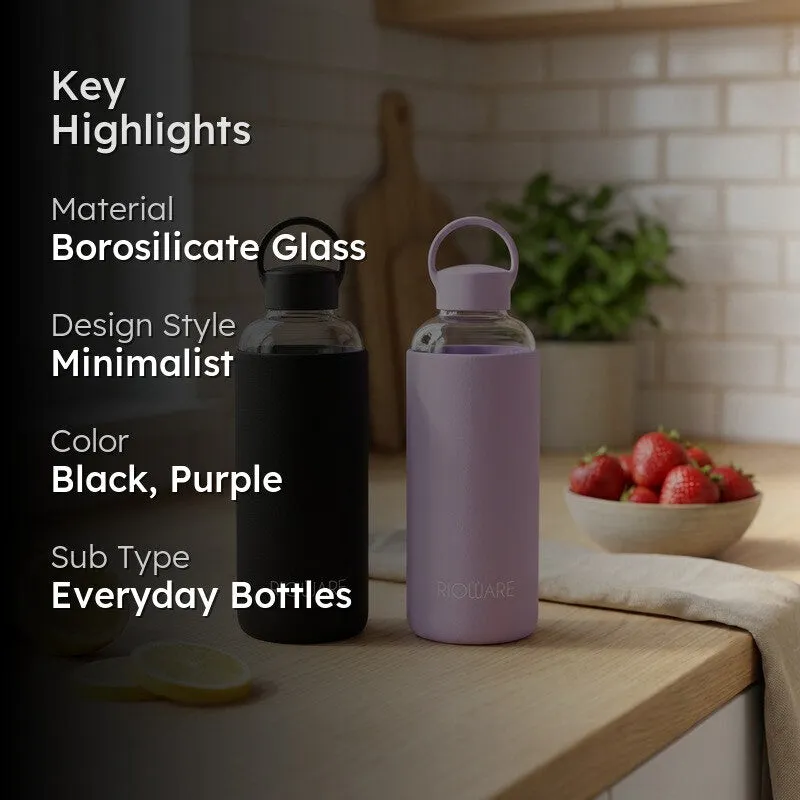 Rioware UrbanSip Minimal Bottle (Black, Purple, 750 mL Each) - Set Of Two media 2