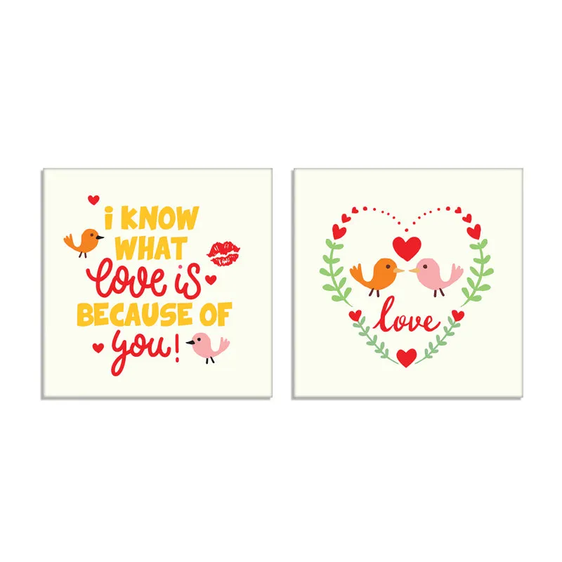 Love Notes Canvas Wall Painting - Set Of Two media 7