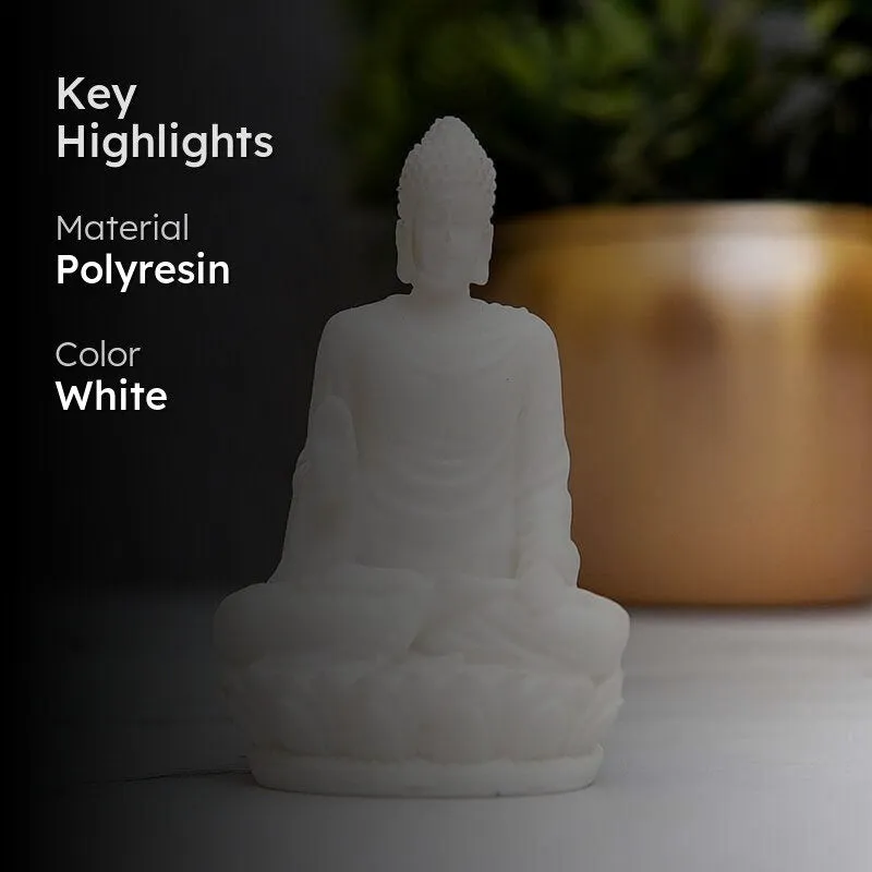 Pure White Buddha Statue media 2