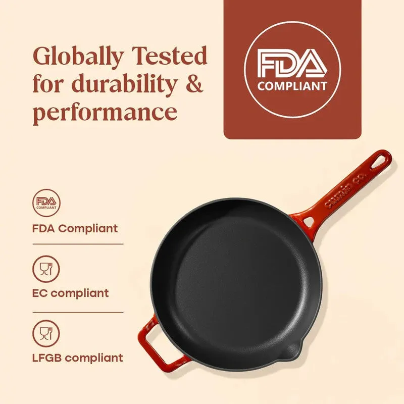 Cumin Co Enamel Cast Iron Frying Pan (1900 mL/Iron Lid) - Rust media 8