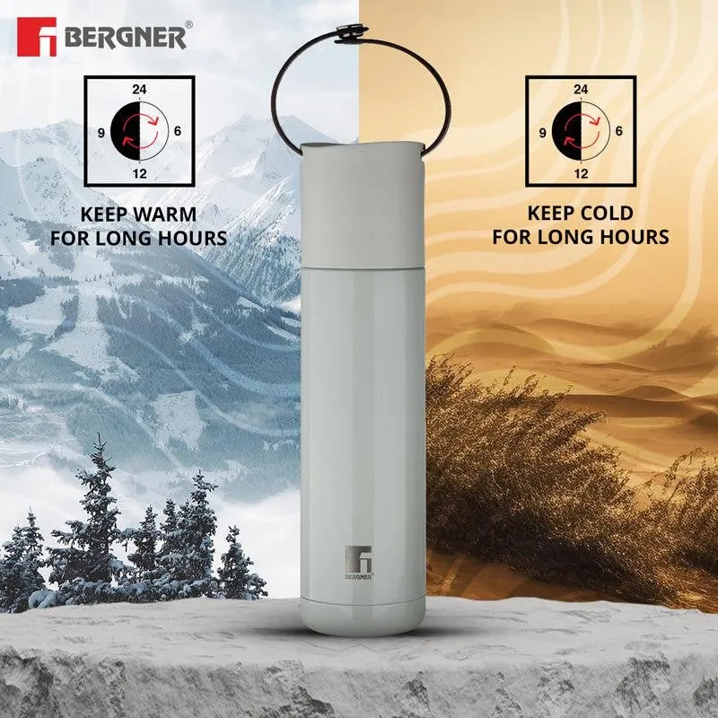 Bergner Walking Thermosteel Hot and Cold Flask (Grey) - 500 mL media 3