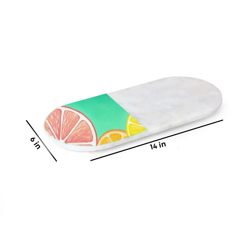 Exclusive Oval Printed (Marble,Brass) Marble Platter media 5