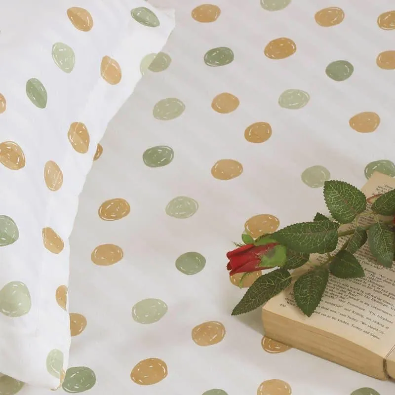 Swayam Polka Plot Cotton Bedsheet (Lime Green) - 200 TC media 4