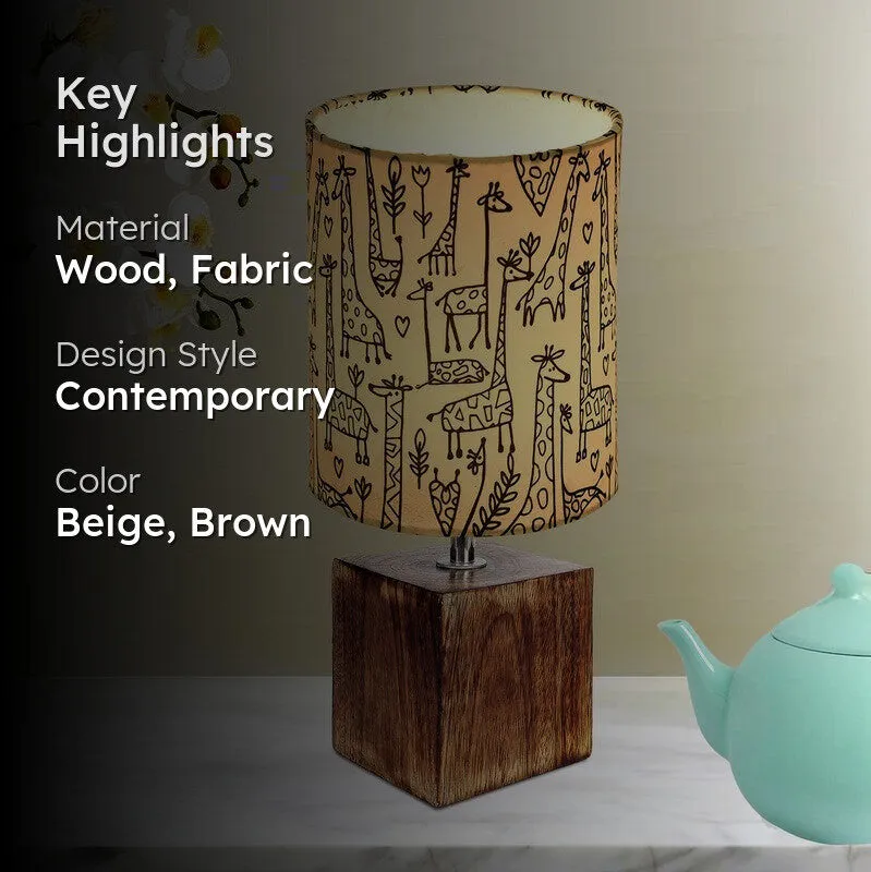 CharmGlow Luxury Wooden Table Lamp - Beige media 2