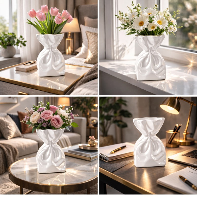 Gildora Ceramic Vase - White media 6