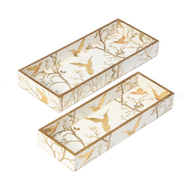 Aviary Luxe Enamel Coated Serving Tray (Rectangle) - Set Of Two media 3