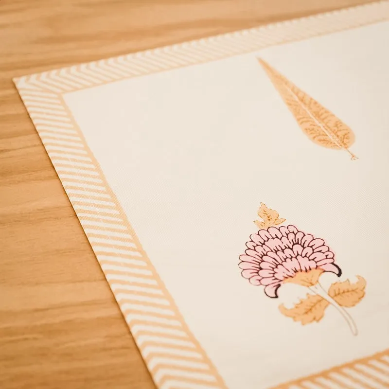Serene Setting Cotton Table Mat (Orange) - Set Of Six media 5