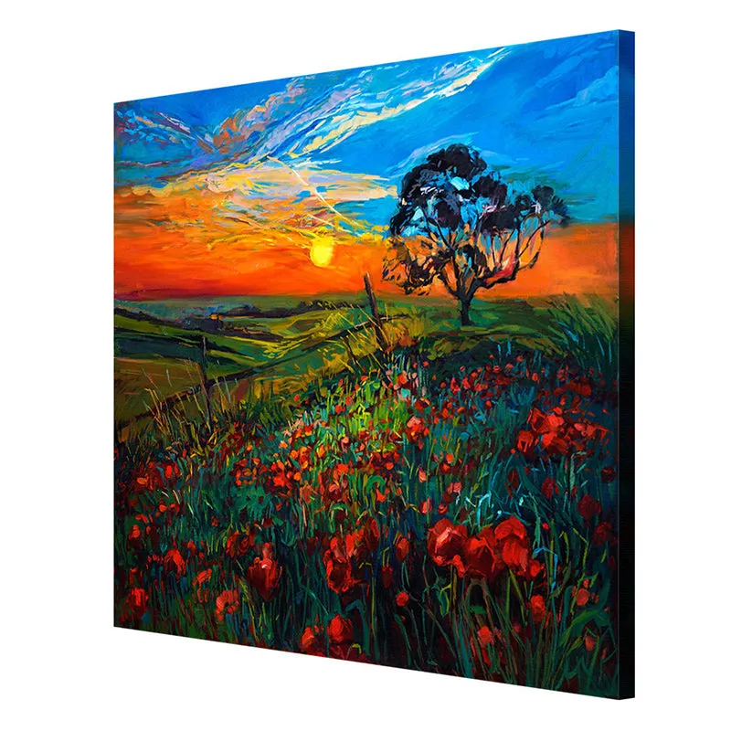 Sunset Field Poly Canvas Wall Painting media 6