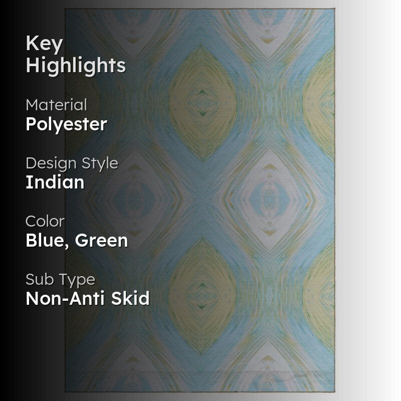 Durin Abstract Polyester Anti-Skid Carpet - Sky Blue media 2