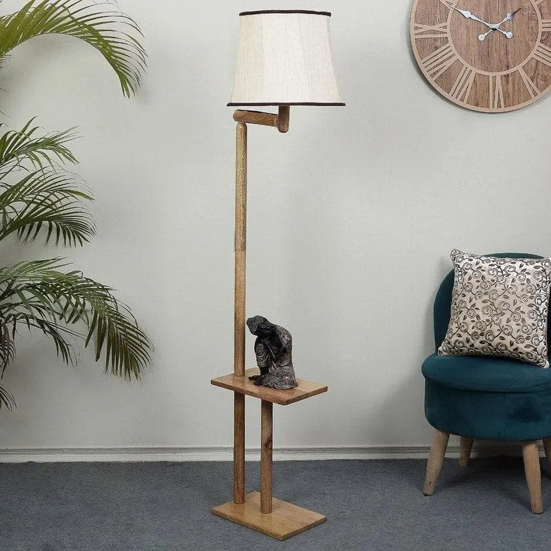 Mishuna Enya Floor Lamp With Shelf - Ivory media 3