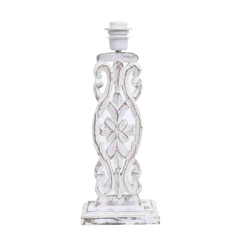 Meraki Carved Fabric Table Lamp - White media 4