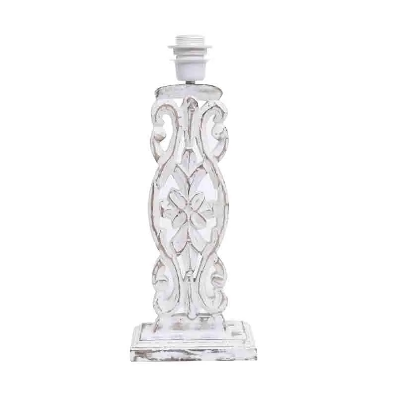 Meraki Carved Fabric Table Lamp - White media 4