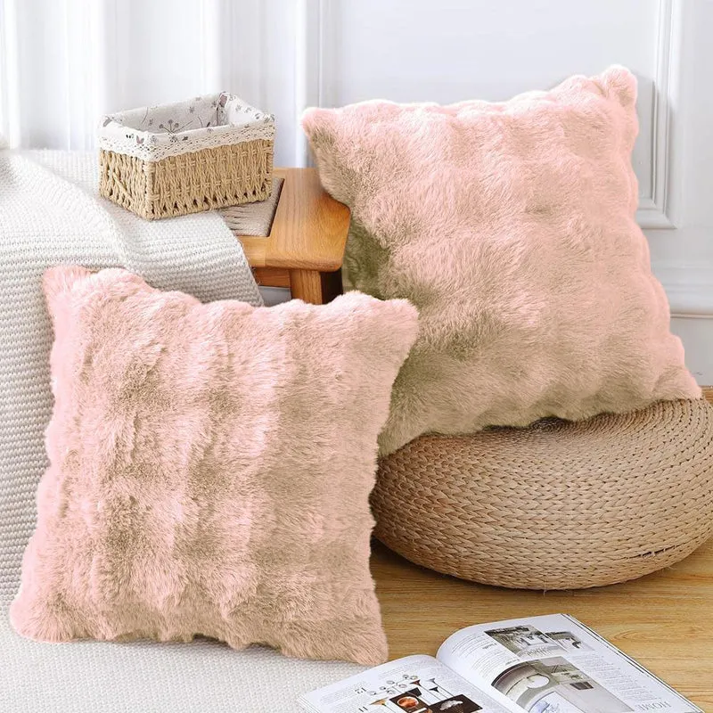 Bubble Luxe Cushion Cover Set (Peach) - Set Of Two media 4