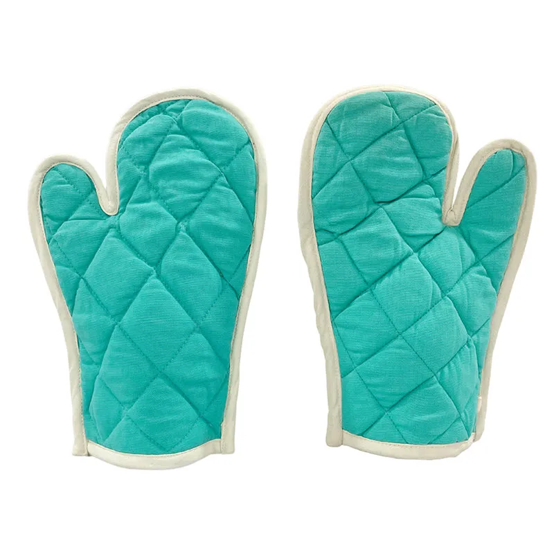 Swayam Teplo Kitchen Gloves (Turquoise & Yellow) - Set Of Two media 3