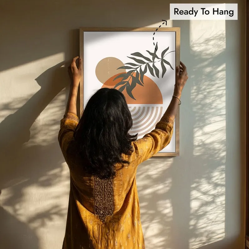 Warm Botanica Canvas Wall Painting With Brown Frame media 8